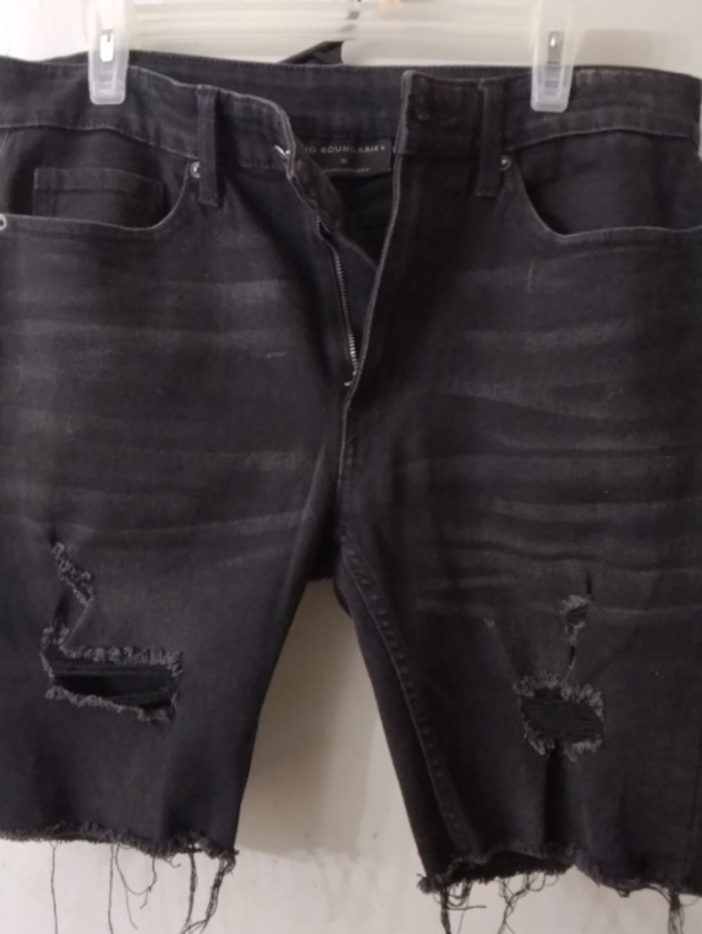 No Boundaries Brand Unisex Jean Shorts Distressed Look